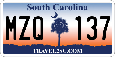 SC license plate MZQ137