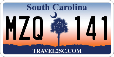 SC license plate MZQ141