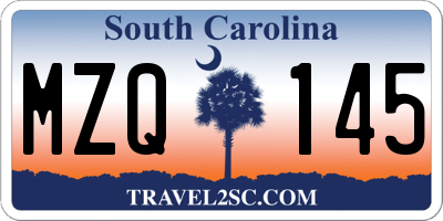 SC license plate MZQ145