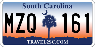 SC license plate MZQ161