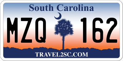 SC license plate MZQ162