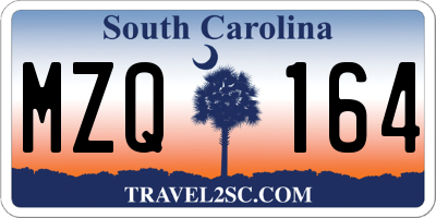 SC license plate MZQ164
