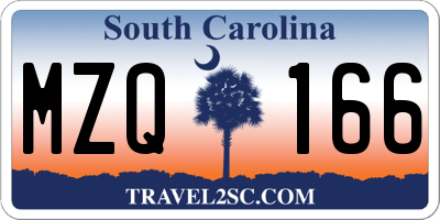 SC license plate MZQ166