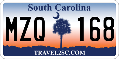 SC license plate MZQ168