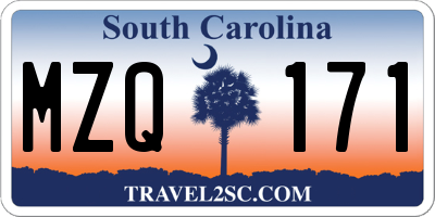 SC license plate MZQ171