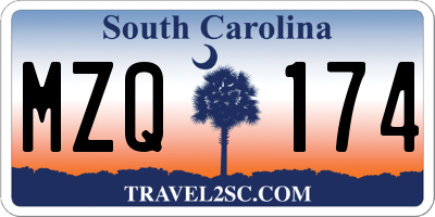 SC license plate MZQ174