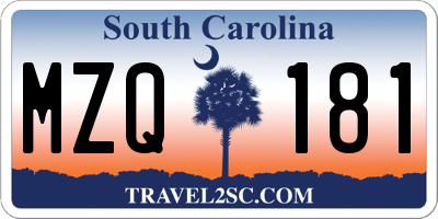 SC license plate MZQ181