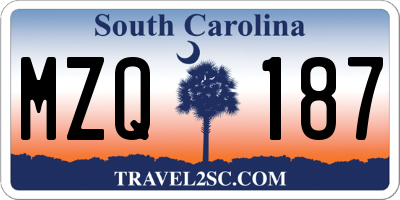 SC license plate MZQ187