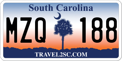 SC license plate MZQ188