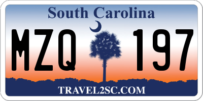 SC license plate MZQ197