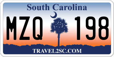SC license plate MZQ198