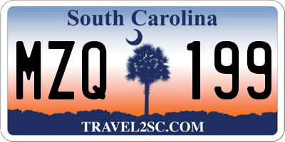 SC license plate MZQ199