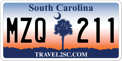SC license plate MZQ211