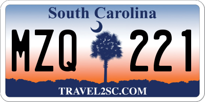 SC license plate MZQ221