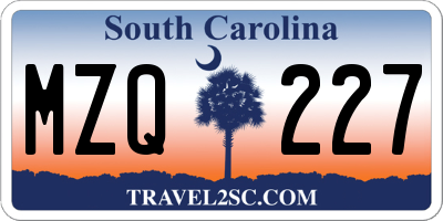 SC license plate MZQ227