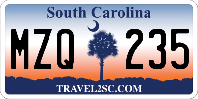 SC license plate MZQ235