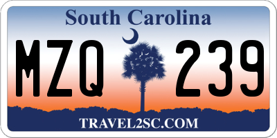 SC license plate MZQ239