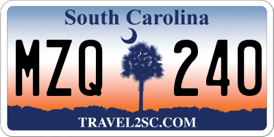 SC license plate MZQ240