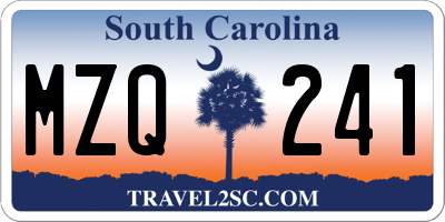 SC license plate MZQ241