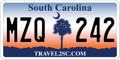 SC license plate MZQ242