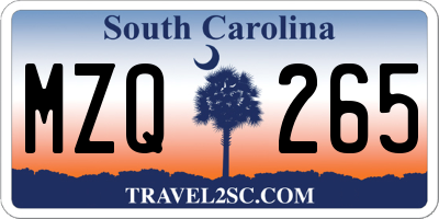 SC license plate MZQ265