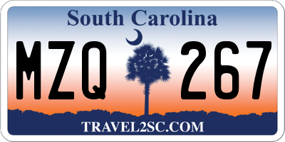 SC license plate MZQ267