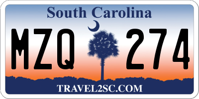 SC license plate MZQ274