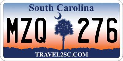 SC license plate MZQ276