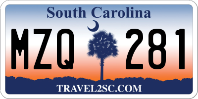 SC license plate MZQ281