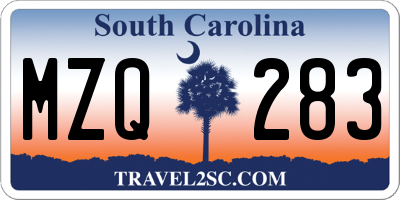 SC license plate MZQ283