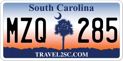 SC license plate MZQ285