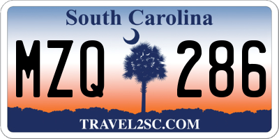 SC license plate MZQ286