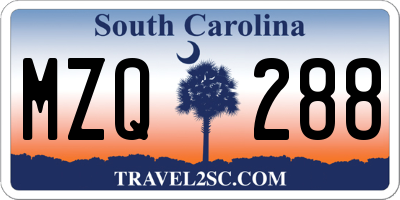 SC license plate MZQ288