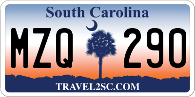 SC license plate MZQ290