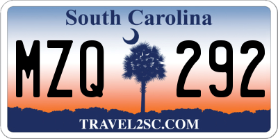 SC license plate MZQ292