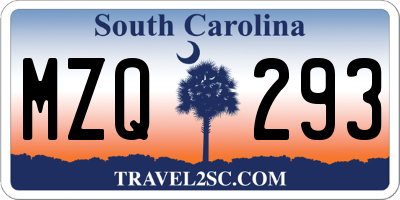 SC license plate MZQ293