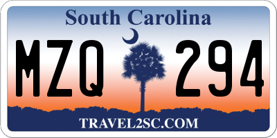 SC license plate MZQ294