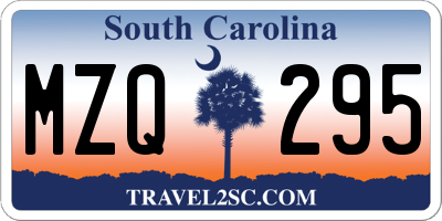 SC license plate MZQ295