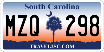 SC license plate MZQ298