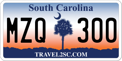 SC license plate MZQ300
