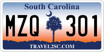 SC license plate MZQ301
