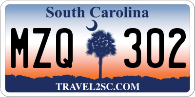 SC license plate MZQ302