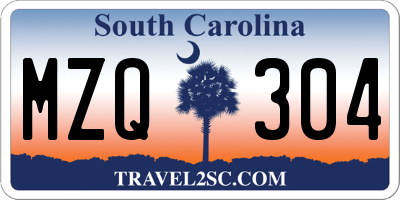 SC license plate MZQ304