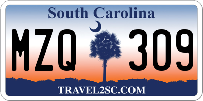 SC license plate MZQ309