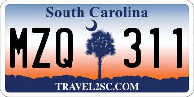 SC license plate MZQ311