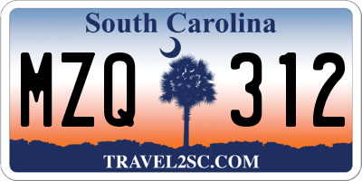 SC license plate MZQ312