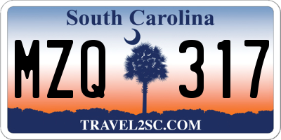 SC license plate MZQ317
