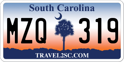 SC license plate MZQ319