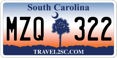 SC license plate MZQ322