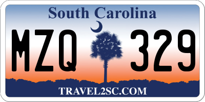 SC license plate MZQ329